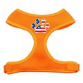 Unconditional Love Paw Flag USA Screen Print Soft Mesh Harness Orange Extra Large UN955405